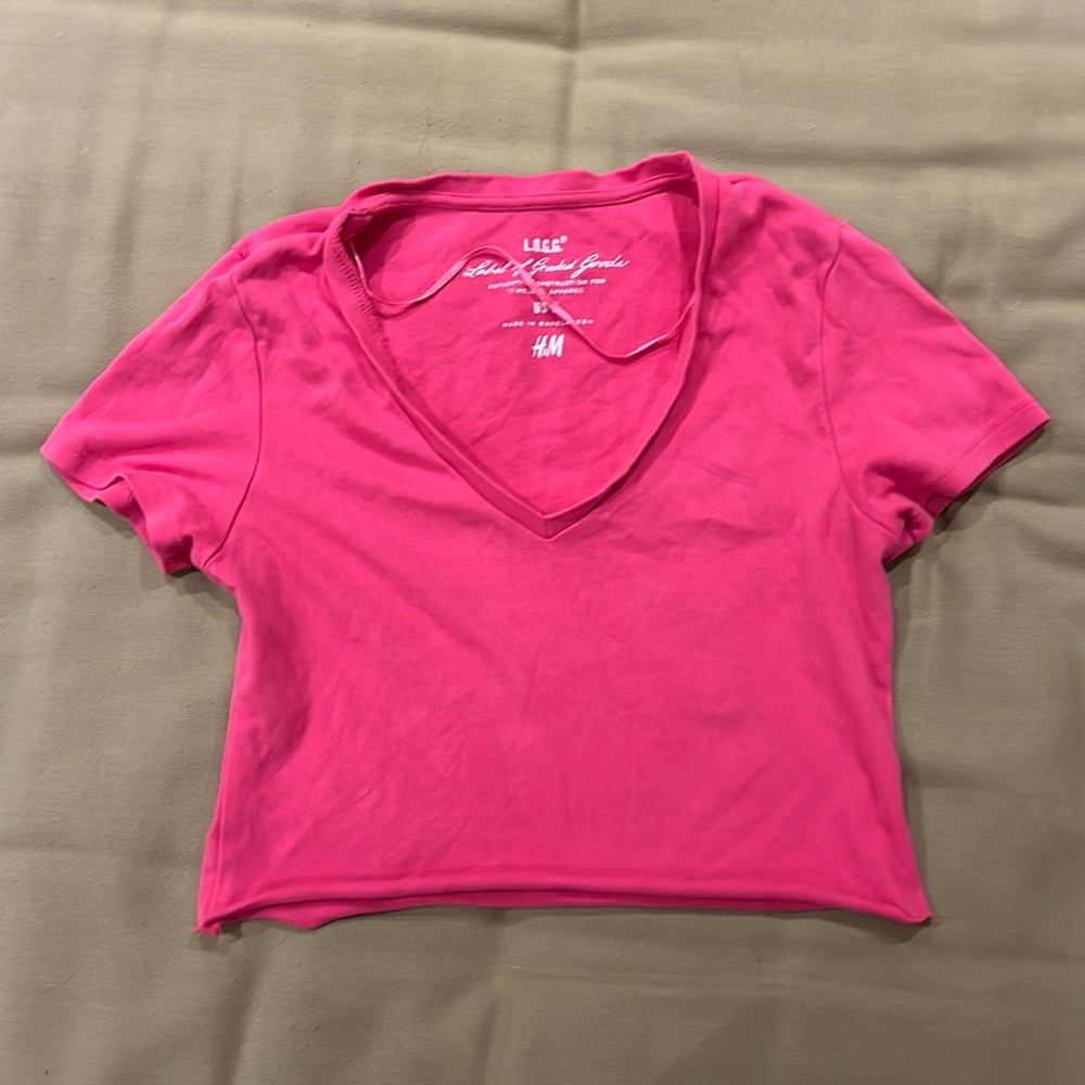 Hot pink crop T
